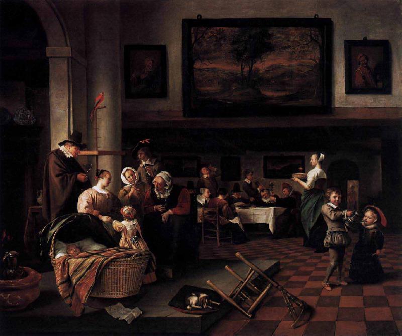 Jan Steen Baptism oil painting image